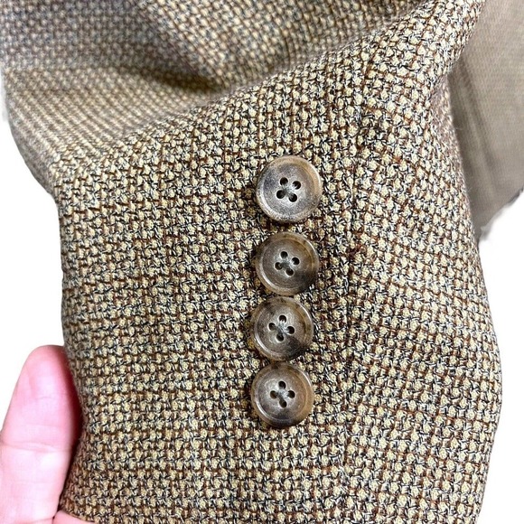 JOSEPH ABBOUD Mens Sz 42 Long Tweed Wool Silk Blend Blazer Sports Jacket Vintage - Picture 7 of 12